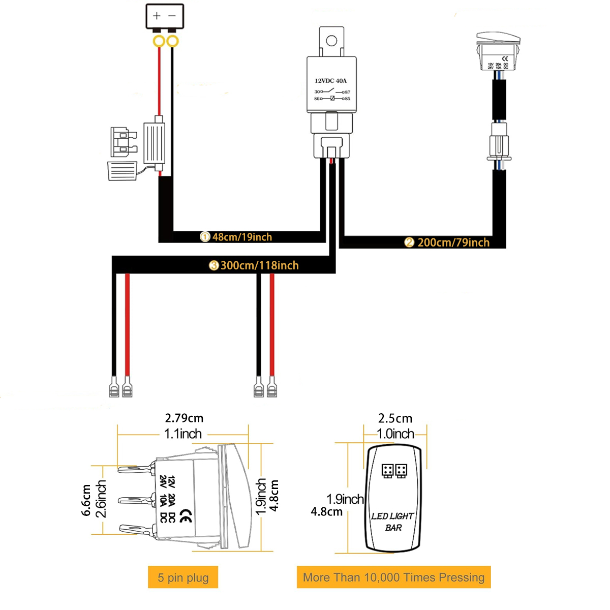 LED Light Bar Wiring Harness K - Industrial Laser Beam ulasan dan harga