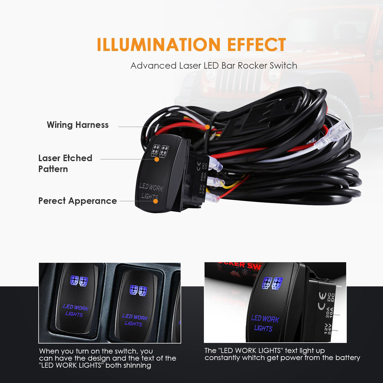 LED Light Bar Wiring Harness K - Industrial Laser Beam ulasan dan harga