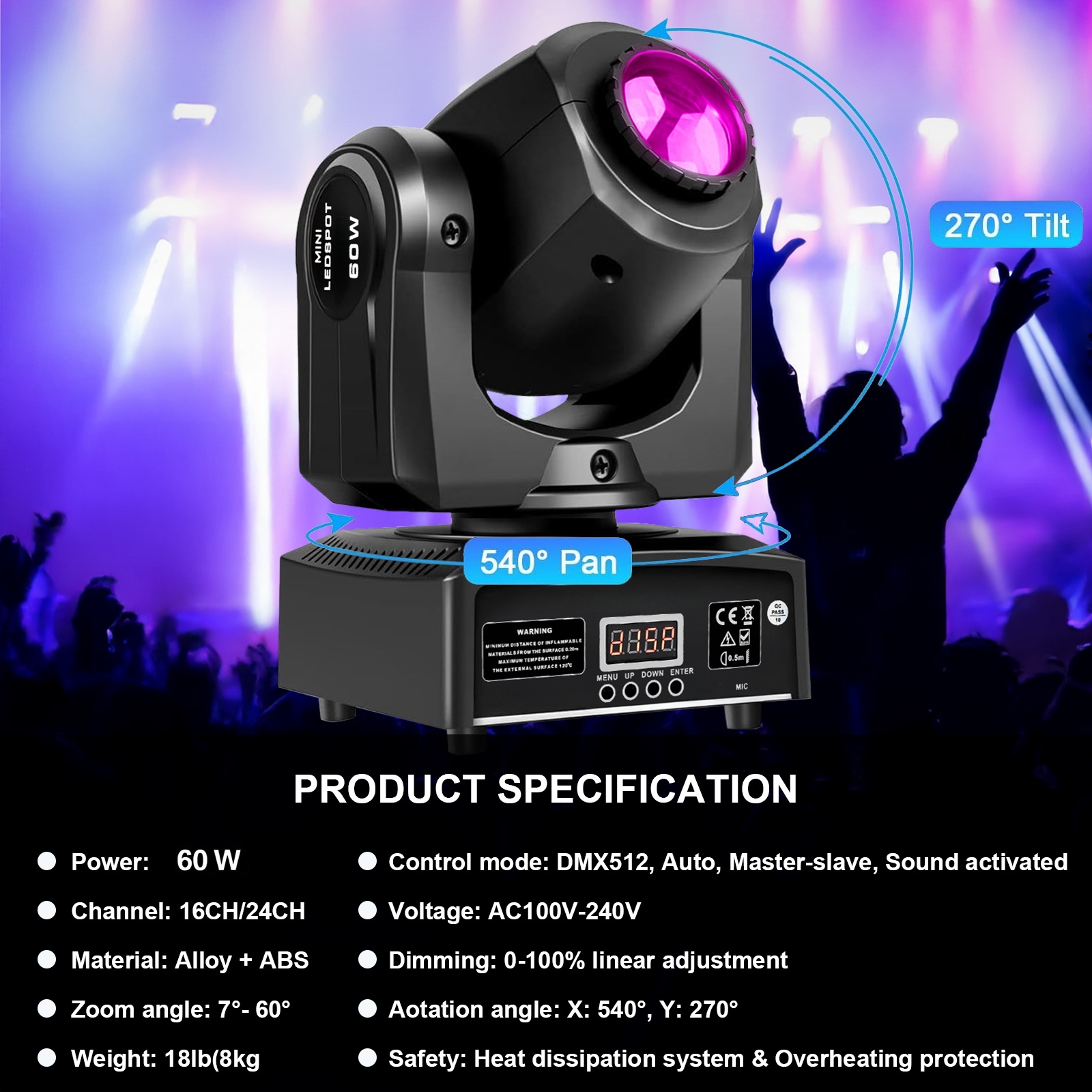 2PCS 60W Mini Led Dmx Gobo Mov - Laser Power Supply 60W ulasan dan harga
