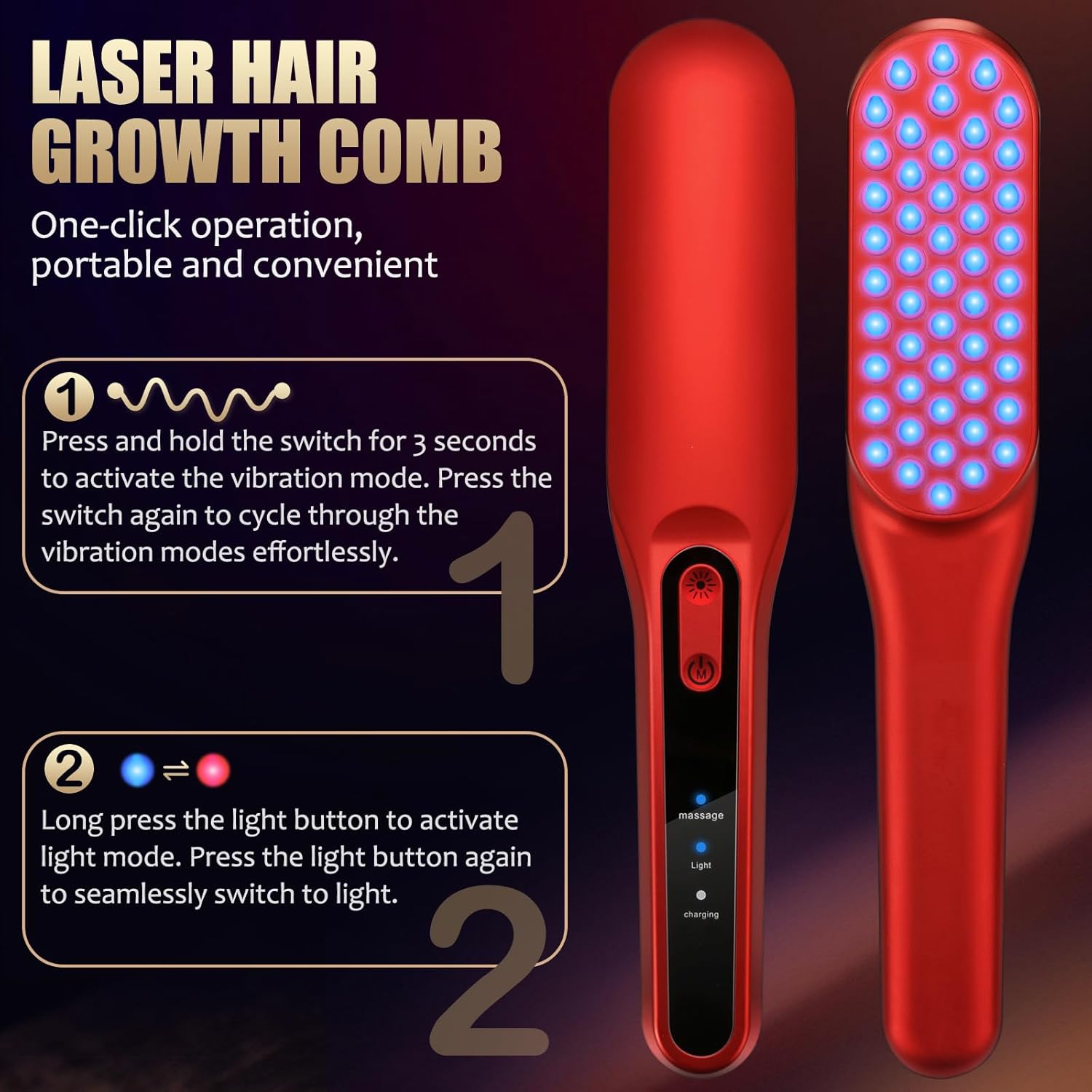 Laser Hair Growth Comb, Red Li - Industrial Laser Beam ulasan dan harga